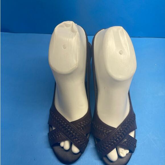 Trendsetter Brown Mary Jane Slip on Heels Sandals Women Sz 7 M - Picture 6 of 10